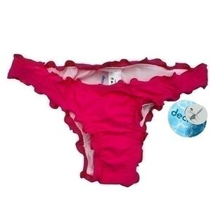 Decree Bikini Bottom Cheeky - NWT | Women XS | Pink Ruffle